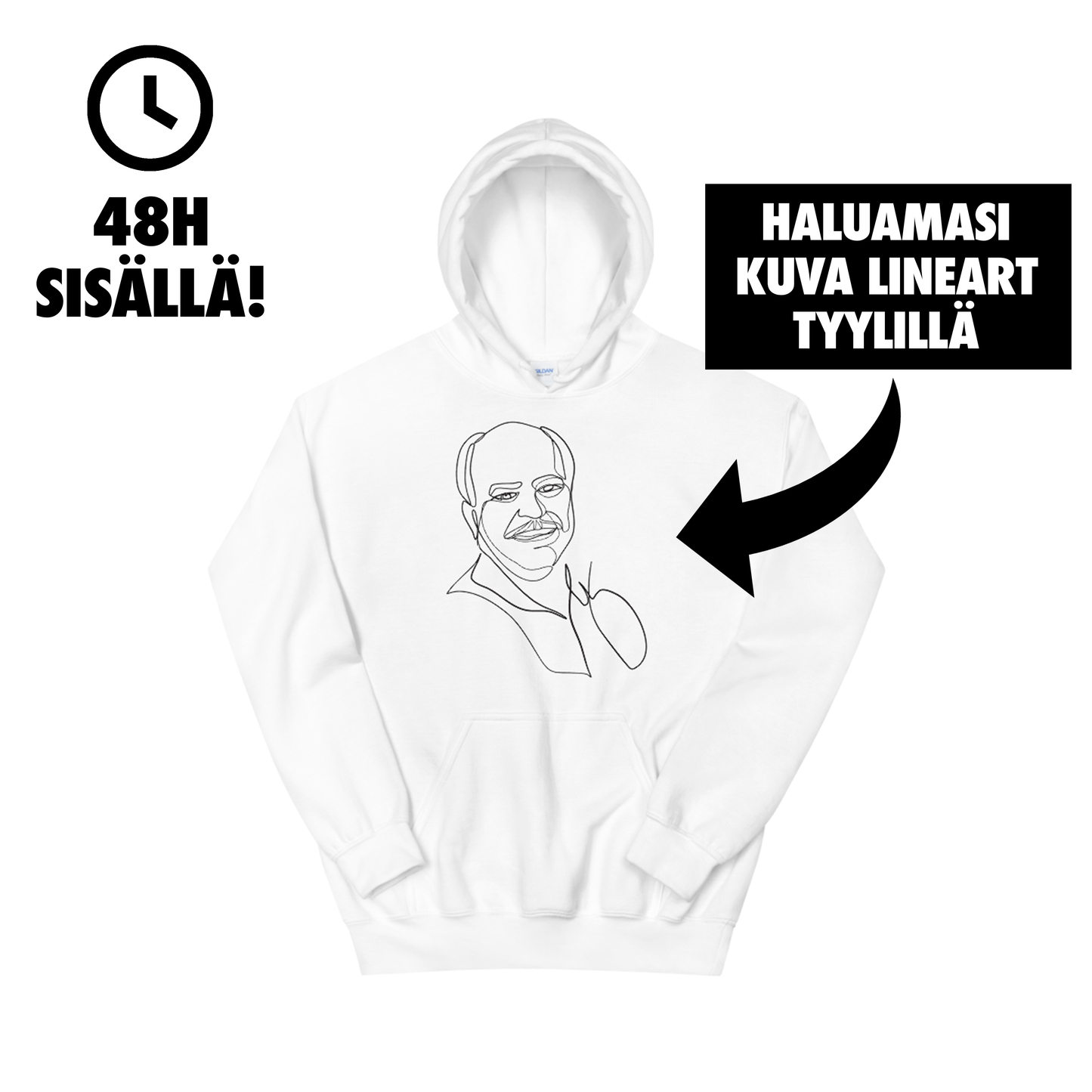HALUAMASI KUVA LINEART TYYLILLÄ (DIGITAALINEN TUOTE)